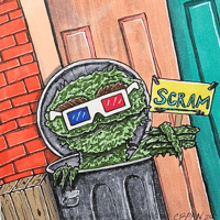 Image 2 of Oscar the Grouch 3D Glasses Series Origina Art 8.5x11"