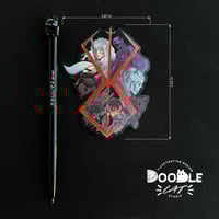 The Hawk & The Branded Swordsman Matte Metallic Sticker