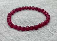 Image 1 of Red Jade Crystal Gemstone Bracelet (6mm)