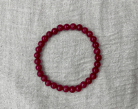 Image 2 of Red Jade Crystal Gemstone Bracelet (6mm)