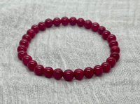 Image 3 of Red Jade Crystal Gemstone Bracelet (6mm)