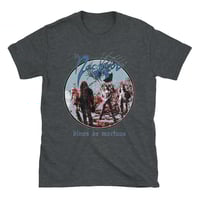 Image 3 of NECROVORE - DIVUS DE MORTUUS III (BLUE & RED VINTAGE TEXTURE PRINT) WHITE - DARK HEATHER