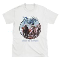 Image 1 of NECROVORE - DIVUS DE MORTUUS III (BLUE & RED VINTAGE TEXTURE PRINT) WHITE - DARK HEATHER