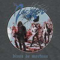 Image 4 of NECROVORE - DIVUS DE MORTUUS III (BLUE & RED VINTAGE TEXTURE PRINT) WHITE - DARK HEATHER