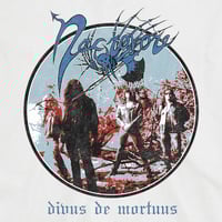 Image 2 of NECROVORE - DIVUS DE MORTUUS III (BLUE & RED VINTAGE TEXTURE PRINT) WHITE - DARK HEATHER