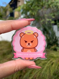 "I Didn't Stab Anyone Today" Acrylic Pin | Badge Series