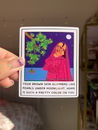 Desi Polaroid Gold Foil Sticker