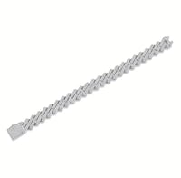 Image 3 of 10 mm Moissanite Cuban Braclet 