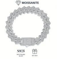 Image 2 of 10 mm Moissanite Cuban Braclet 