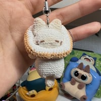 Image 3 of Loafy Cat in Bread Hat Keychain