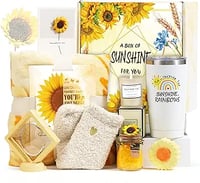 Sending Sunshine Gifts for Women, Care Package for Women, 9 Pcs Sunflower Gifts,