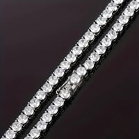 Image 2 of 3mm Moissanite Tennis Chain and 3mm Bracelet SET 