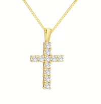 Image 4 of Small Moissanite Cross Pendant 