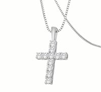 Image 5 of Small Moissanite Cross Pendant 