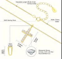 Image 2 of Small Moissanite Cross Pendant 