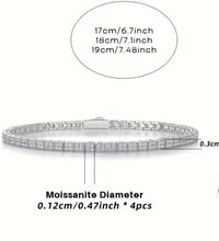 Image 2 of 3mm Moissanite Double Bracelet 