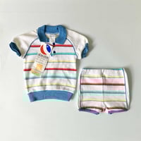 Image 2 of Ensemble short polo 1 an Absorba années 70 stock neuf