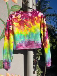 Image 2 of Ice dyed women’s cropped tie dye jumper size XS
