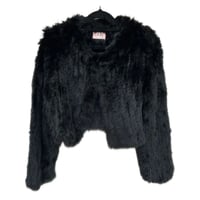 Genuine Fur Cropped Jacket - Black