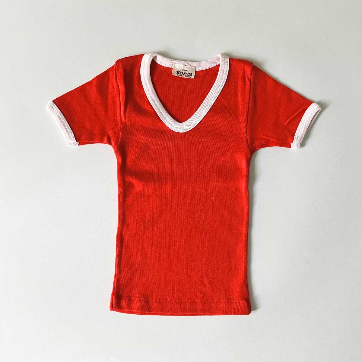 Image of T shirt rouge 2 ans Absorba années 70 stock neuf
