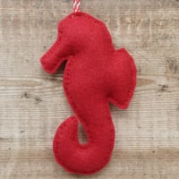 Image 5 of Pink Seahorse Felt Decoration