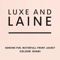 Waterfall Front Fur Jacket - Khaki 