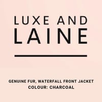Waterfall Front Fur Jacket - Charcoal 