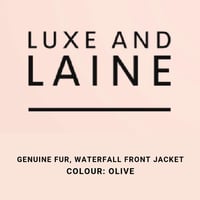 Waterfall Front Fur Jacket - Olive