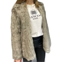 Waterfall Front Fur Jacket - Sage
