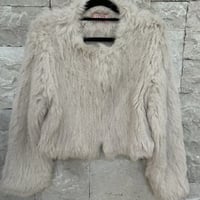 Image 1 of Genuine Fur Cropped Jacket - Stone