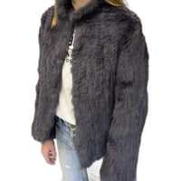 Straight Fur Jacket STEELE GREY