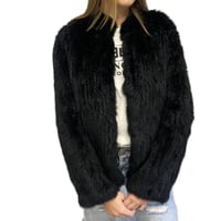 Straight Fur Jacket BLACK