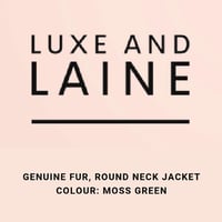Genuine Fur Round Neck Jacket - Moss Green 