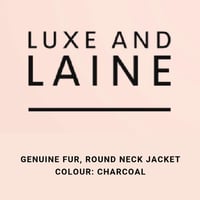 Genuine Fur Round Neck Jacket - Charcoal