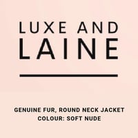 Genuine Fur Round Neck Jacket - Soft Nude