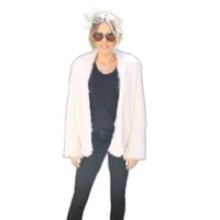 Image 1 of Waterfall Front Fur Jacket - Blush 