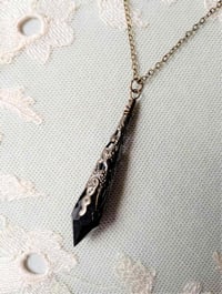 Image 1 of Gothic Vamp Pendant Necklace on 18" Chain, Black & Antique Bronze
