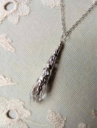 Image 1 of Roaring 20s Flapper Pendant on 18" Chain, Clear & Antique Silver