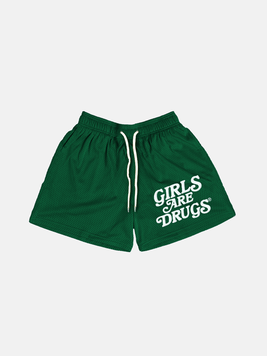 GIRLS ARE DRUGS® MESH SHORTS - DARK GREEN | GIRLS ARE DRUGS