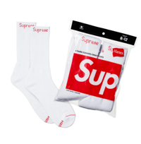 Supreme Hanes Socks (4 Pack White) [2024]