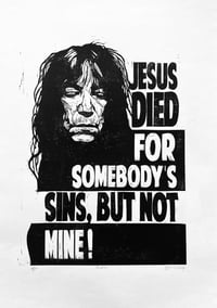 Image 2 of Patti Smith. Jesus Died For Somebody's Sins. Hand Made. Original A3 linocut print.