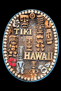 Image 1 of Vintage 3D Tiki Hawaii Wall Hanging FREE SHIPPING 