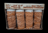 Image 1 of Vintage Paul Marshall Style Tiki Tumblers NIB FREE SHIPPING 