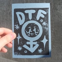 DTF Transfem Linocut Postcard 