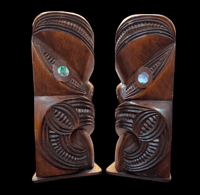 Image 1 of Maori Carved Bookends FREE SHIPPING 
