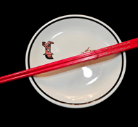 Image 1 of Vintage Don the Beachcomber Sahara Las Vegas Plate & Chopsticks FREE SHIPPING