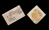 Image 1 of Vintage Zombie Village Menu Postcard Napkin FREE SHIPPING 