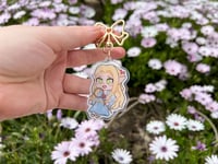 Image 2 of Marcille Keychain - Dungeons and Dragons | Holographic Broken Glass Effect | Bow Closure