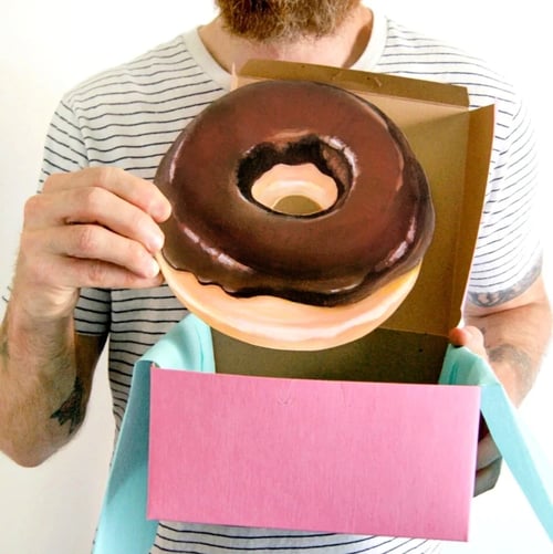 Image of Jumbo Donut wall plaques, your choice - Pink with sprinkles or Chocolate glazed