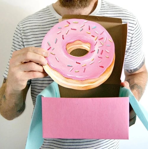 Image of Jumbo Donut wall plaques, your choice - Pink with sprinkles or Chocolate glazed